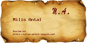 Milis Antal névjegykártya